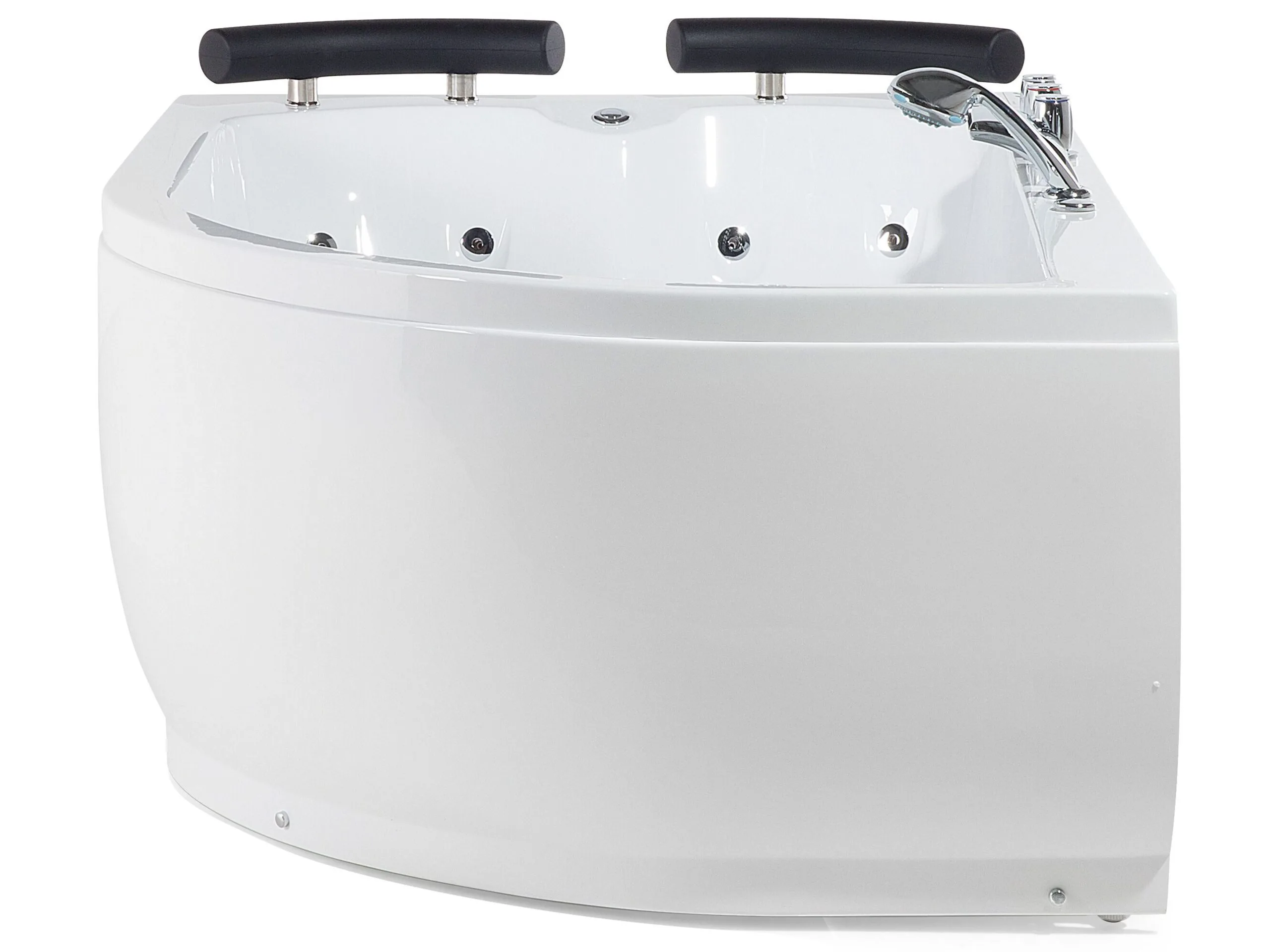 Beliani Wanna Narożna LED Prawa Z Hydromasażem 160 X 113 Cm Biała PARADISO - obrazek 7