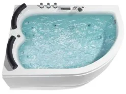 Beliani Wanna Narożna LED Prawa Z Hydromasażem 160 X 113 Cm Biała PARADISO -Wanny sklep undef src sa picid 681262 type whitesh image