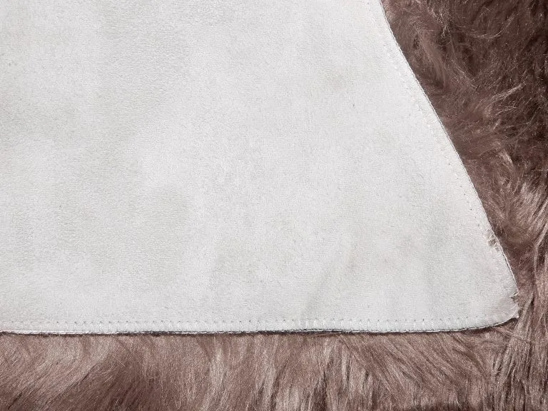 Beliani Sztuczna Skóra Owcza Brązowa MUNGO - obrazek 3