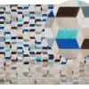 Beliani Dywan Patchwork Skórzany Beżowo-niebieski GIDIRLI Różne Rozmiary
