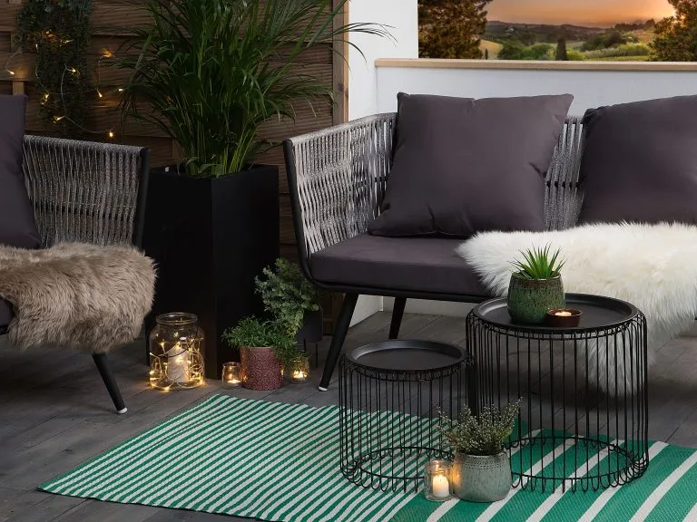 Beliani Dywan Zewnętrzny 90 X 180 Cm Zielono-biały HALDIA - obrazek 2