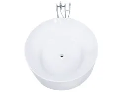 Beliani Wanna Wolnostojąca Okrągła 140 Cm Biała IBIZA -Wanny sklep undef src sa picid 718049 type whitesh image