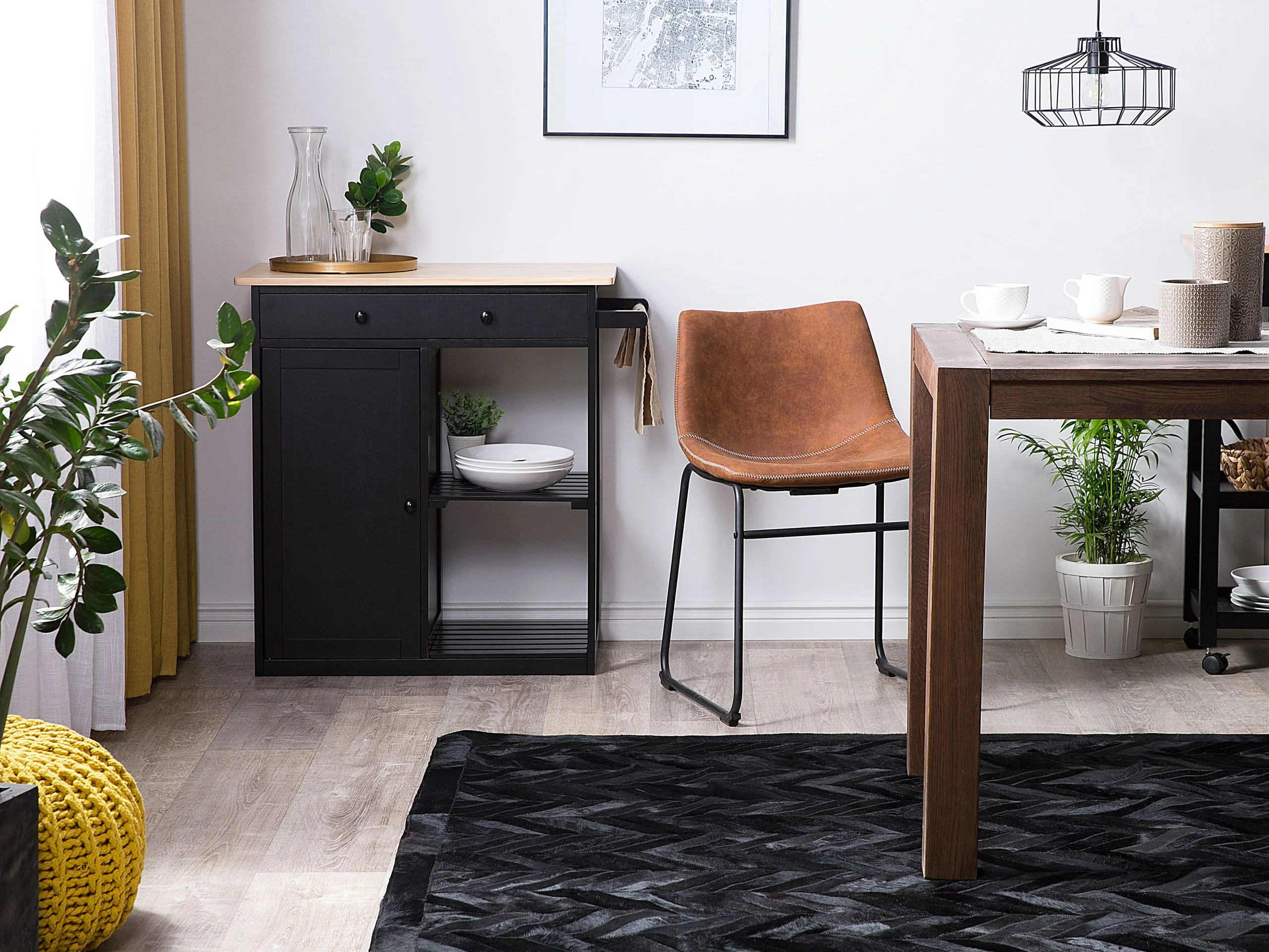 Beliani Dywan Skórzany Czarny BELEVI Różne Rozmiary - obrazek 2