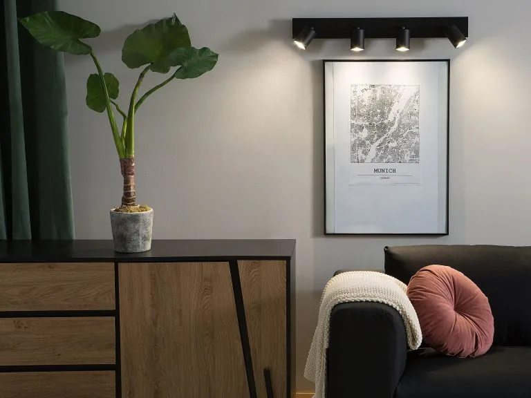 Beliani Lampa Spot 4-punktowa Metalowa Czarna TIGRIS - obrazek 2