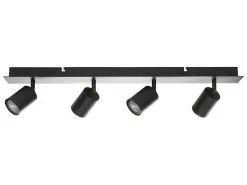 Beliani Lampa Spot 4-punktowa Metalowa Czarna TIGRIS