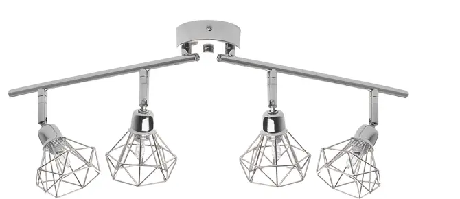 Beliani Lampa Spot 4-punktowa Metalowa Srebrna ERMA - obrazek 4