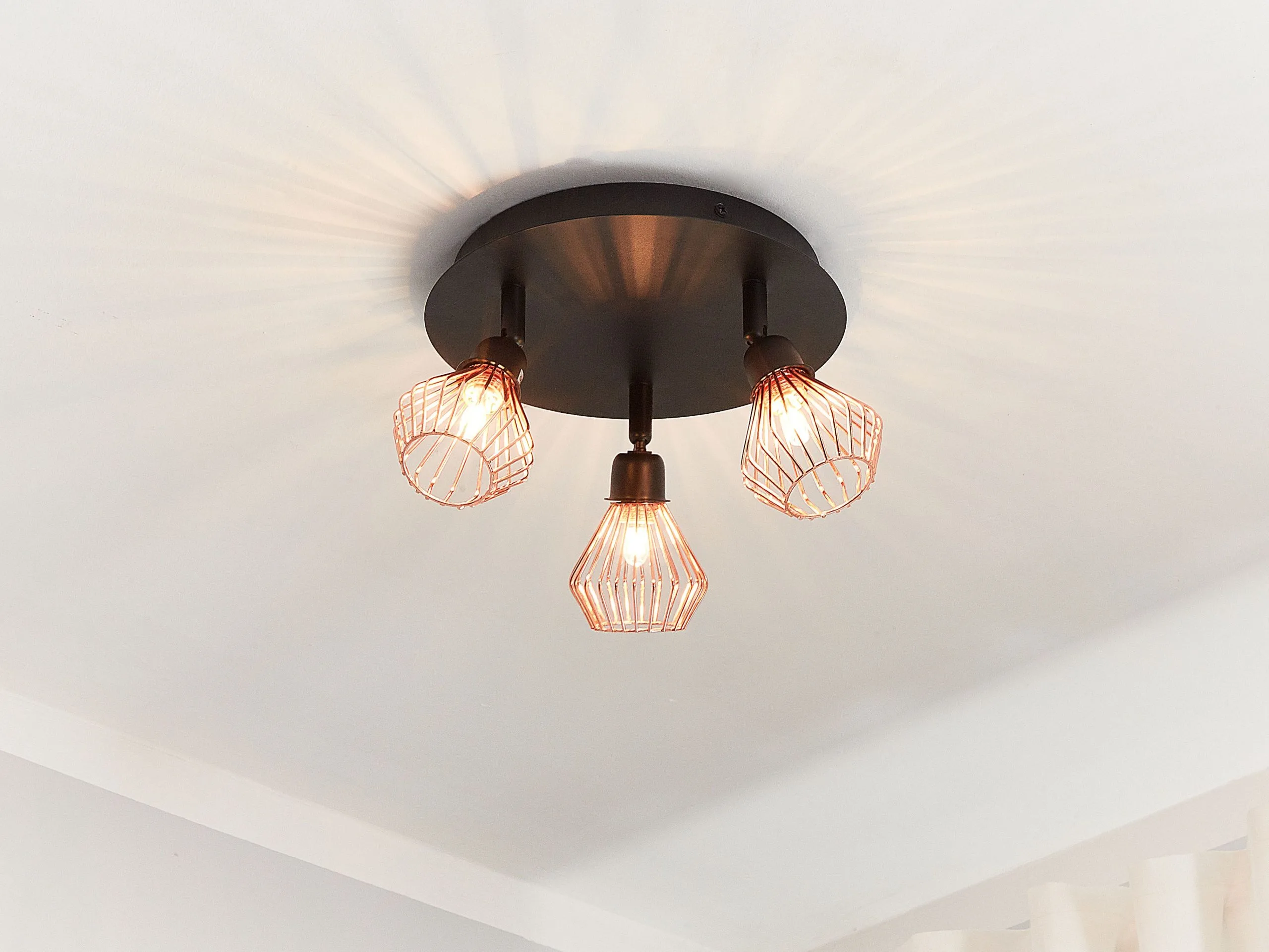 Beliani Lampa Spot 3-punktowa Metalowa Miedziana VOLGA - obrazek 2