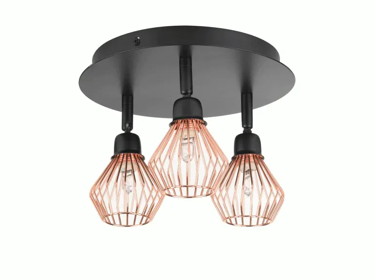 Beliani Lampa Spot 3-punktowa Metalowa Miedziana VOLGA - obrazek 5