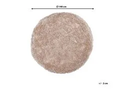 Beliani Dywan Shaggy Okrągły ⌀ 140 Cm Beżowy CIDE -Wanny sklep undef src sa picid 746697 type whitesh image
