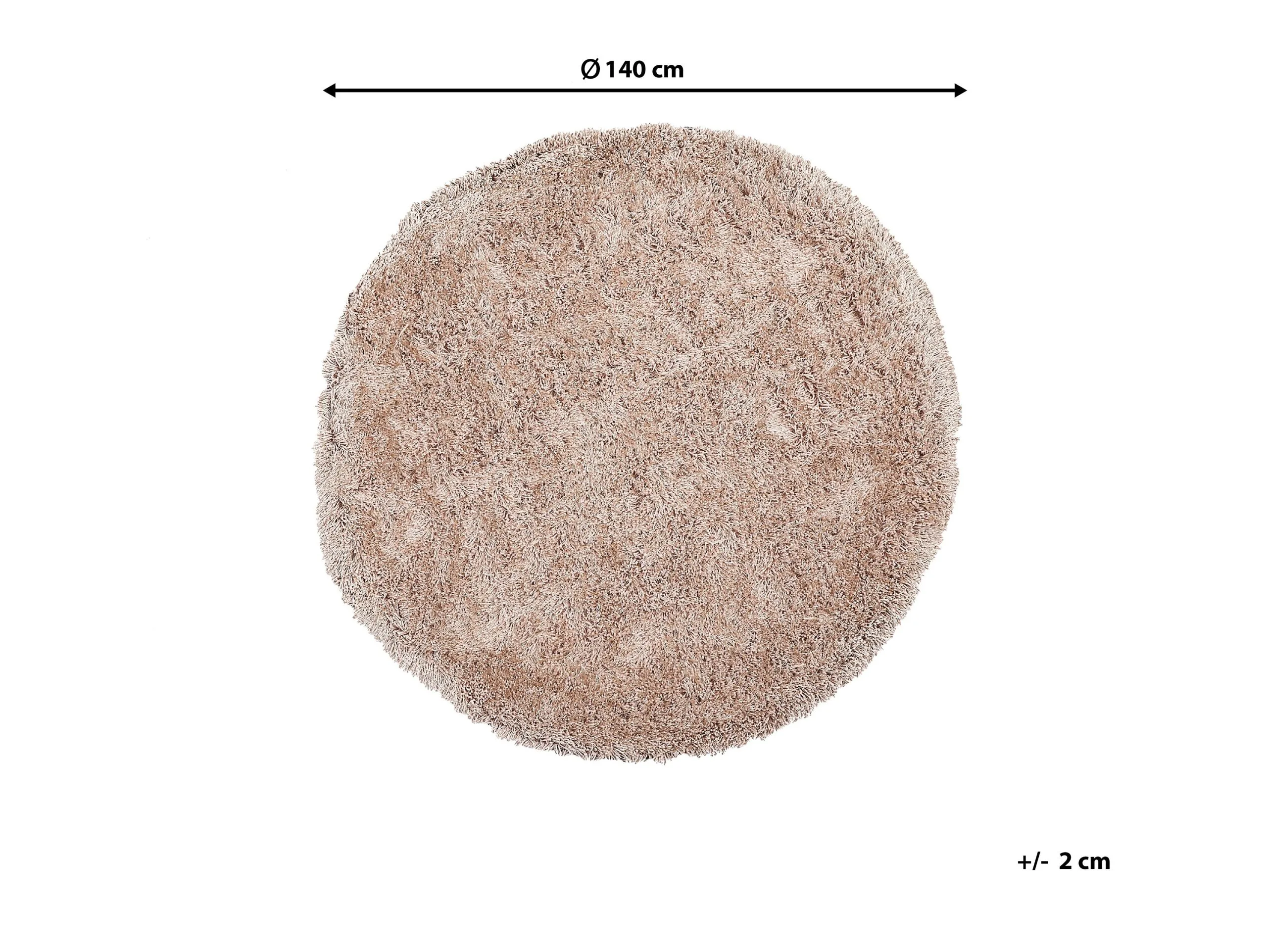 Beliani Dywan Shaggy Okrągły ⌀ 140 Cm Beżowy CIDE - obrazek 5