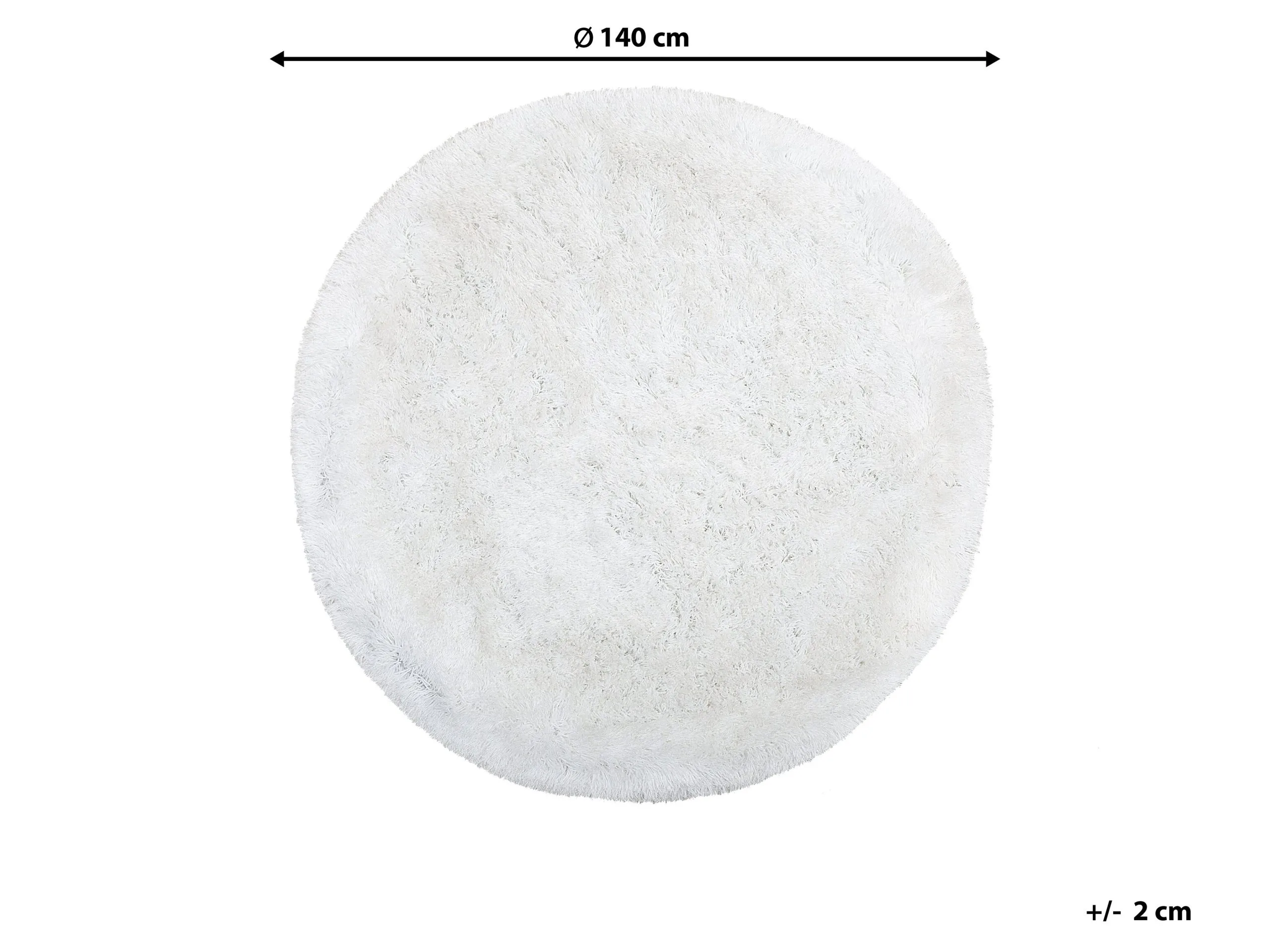 Beliani Dywan Shaggy Okrągły ⌀ 140 Cm Biały CIDE - obrazek 5