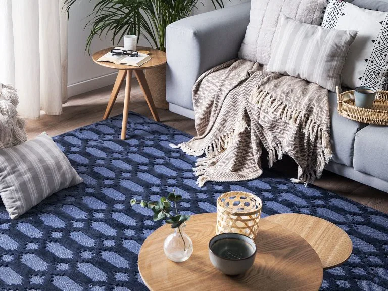 Beliani Dywan Wiskozowy Ciemnoniebieski CIZRE Różne Rozmiary - obrazek 2