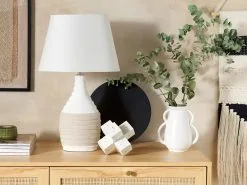 Beliani Lampka Nocna Porcelanowa Beżowa TORMES -Wanny sklep undef src sa picid 753952 type whitesh image