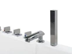 Beliani Wanna Narożna LED Z Hydromasażem 170 X 80 Cm Biała ACUARIO -Wanny sklep undef src sa picid 755867 type whitesh image