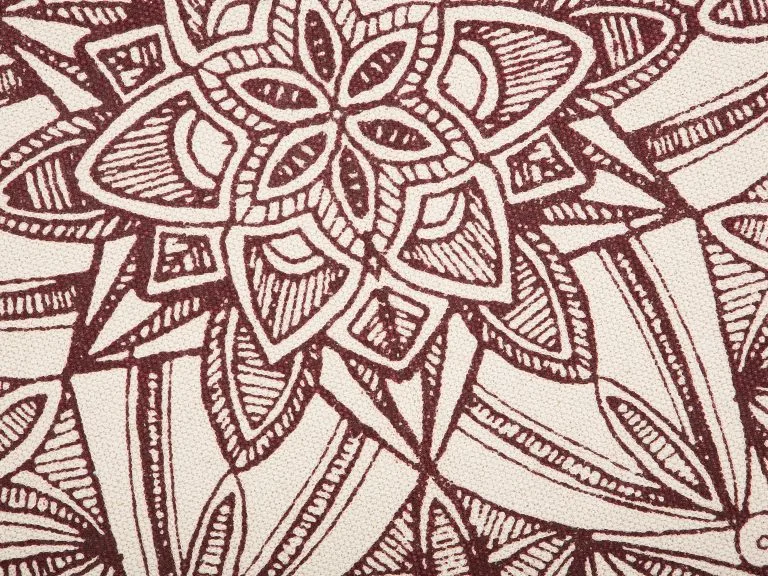 Beliani Dywan Okrągły Bawełniany Orientalny Nadruk ø 120 Cm Kremowo-czerwony OLTU - obrazek 3