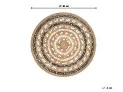 Beliani Dywan Okrągły Z Juty ⌀ 140 Cm Beżowy GOYNE -Wanny sklep undef src sa picid 757785 type whitesh image