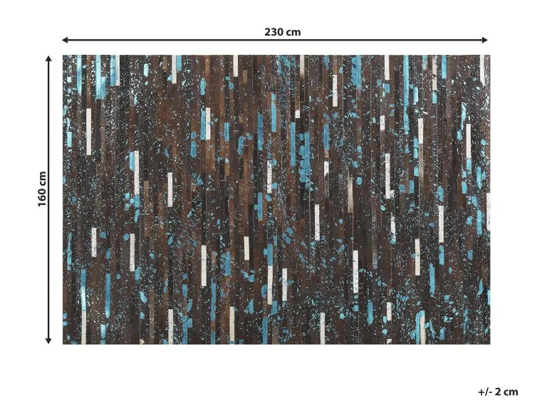 Beliani Dywan Skórzany Brązowo-niebieski KISIR Różne Rozmiary - obrazek 7