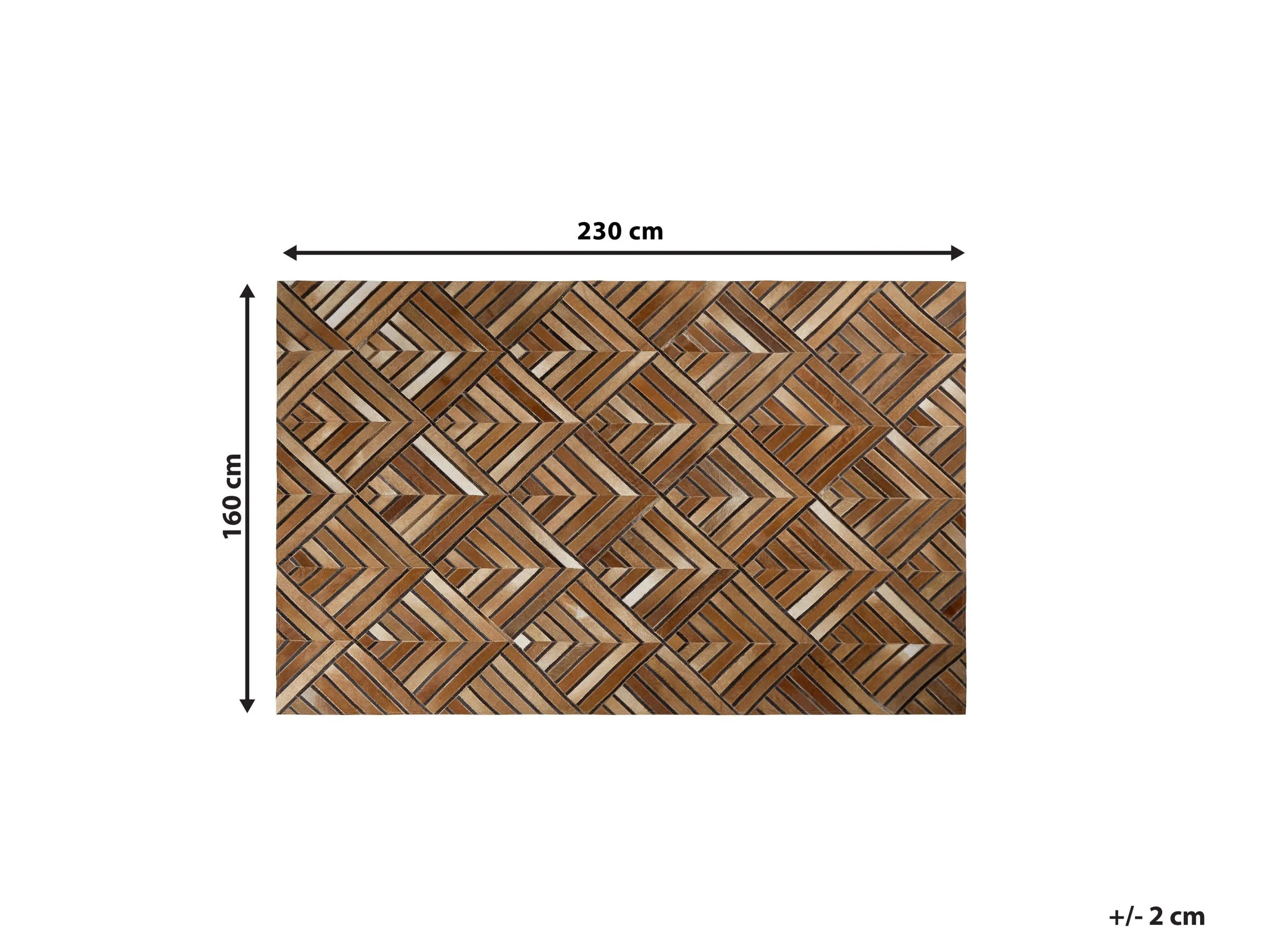 Beliani Dywan Patchwork Skórzany Brązowy TEKIR Różne Rozmiary - obrazek 6