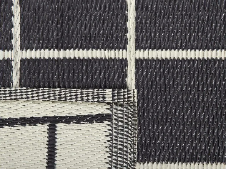 Beliani Dywan Zewnętrzny 120 X 180 Cm Czarno-biały RAMPUR - obrazek 4