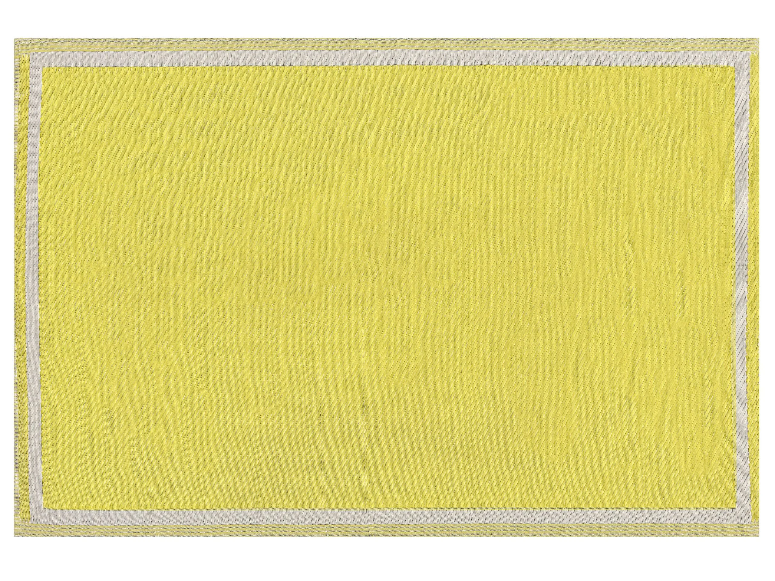 Beliani Dywan Zewnętrzny 120 X 180 Cm żółty ETAWAH 1 Beliani Dywan Zewnętrzny 120 X 180 Cm żółty ETAWAH