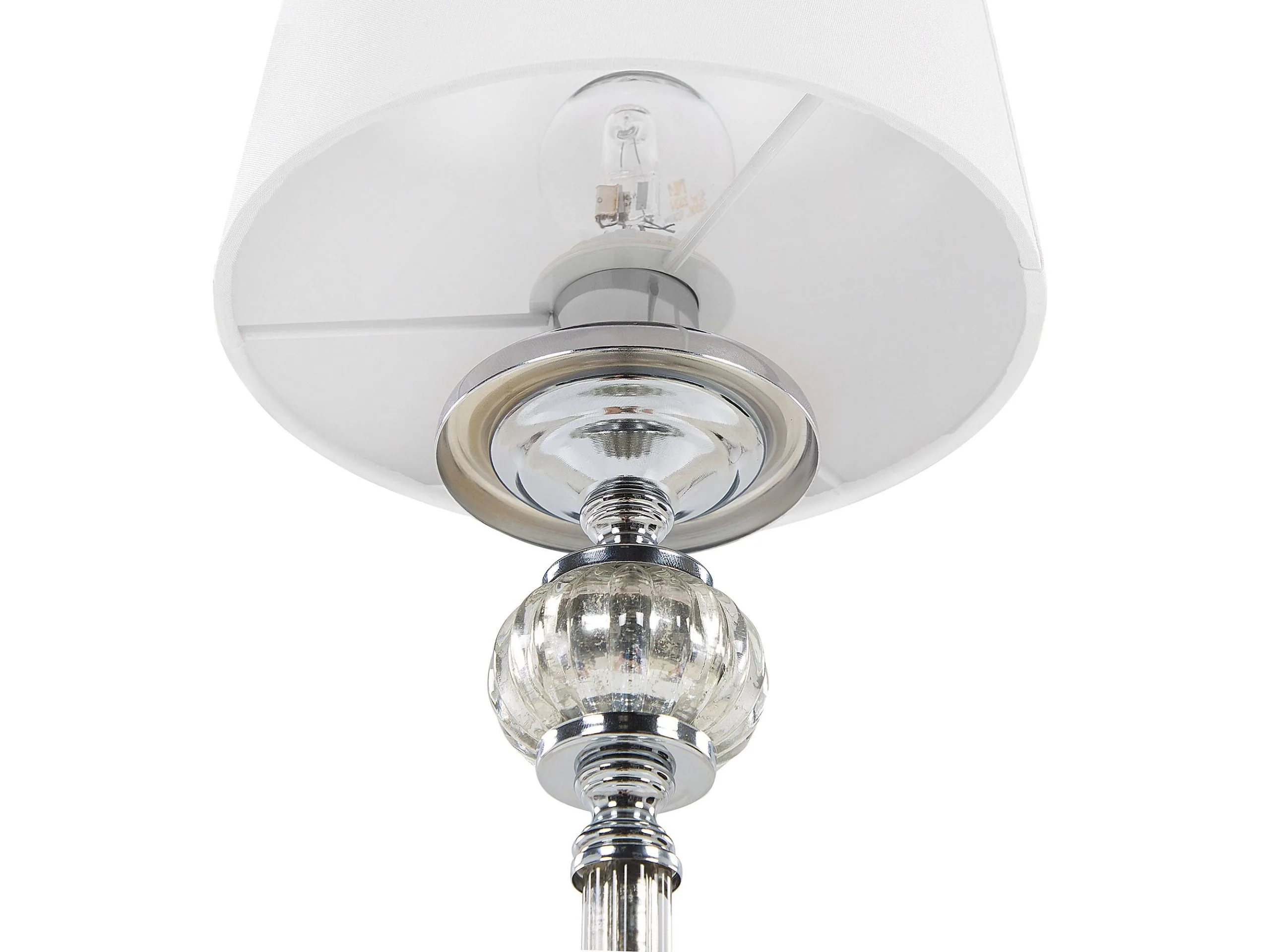 Beliani Lampa Stołowa Metalowa Biała KUBENA 4 Beliani Lampa Stołowa Metalowa Biała KUBENA - obrazek 4