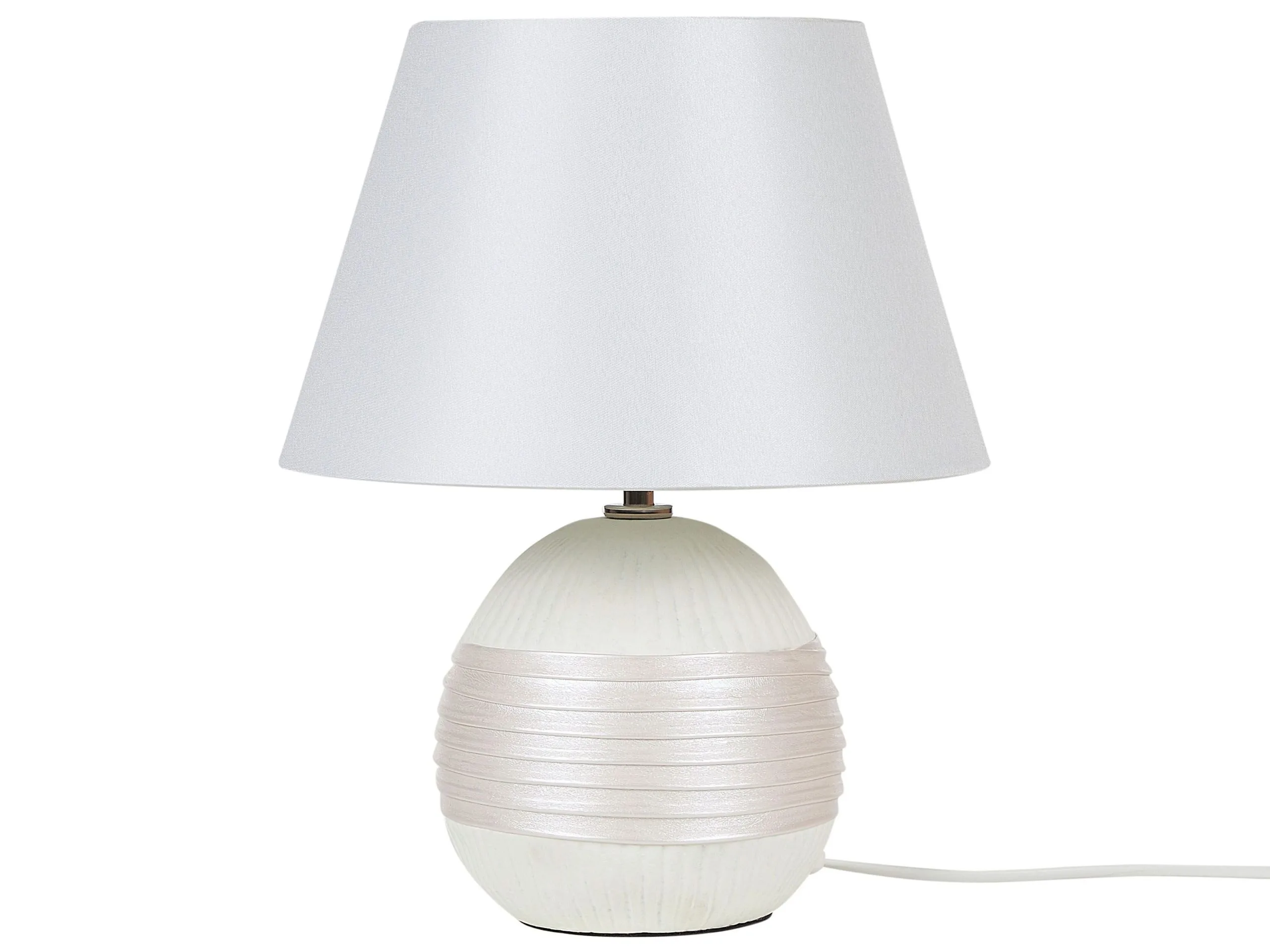 Beliani Lampka Nocna Ceramiczna Kremowa SADO