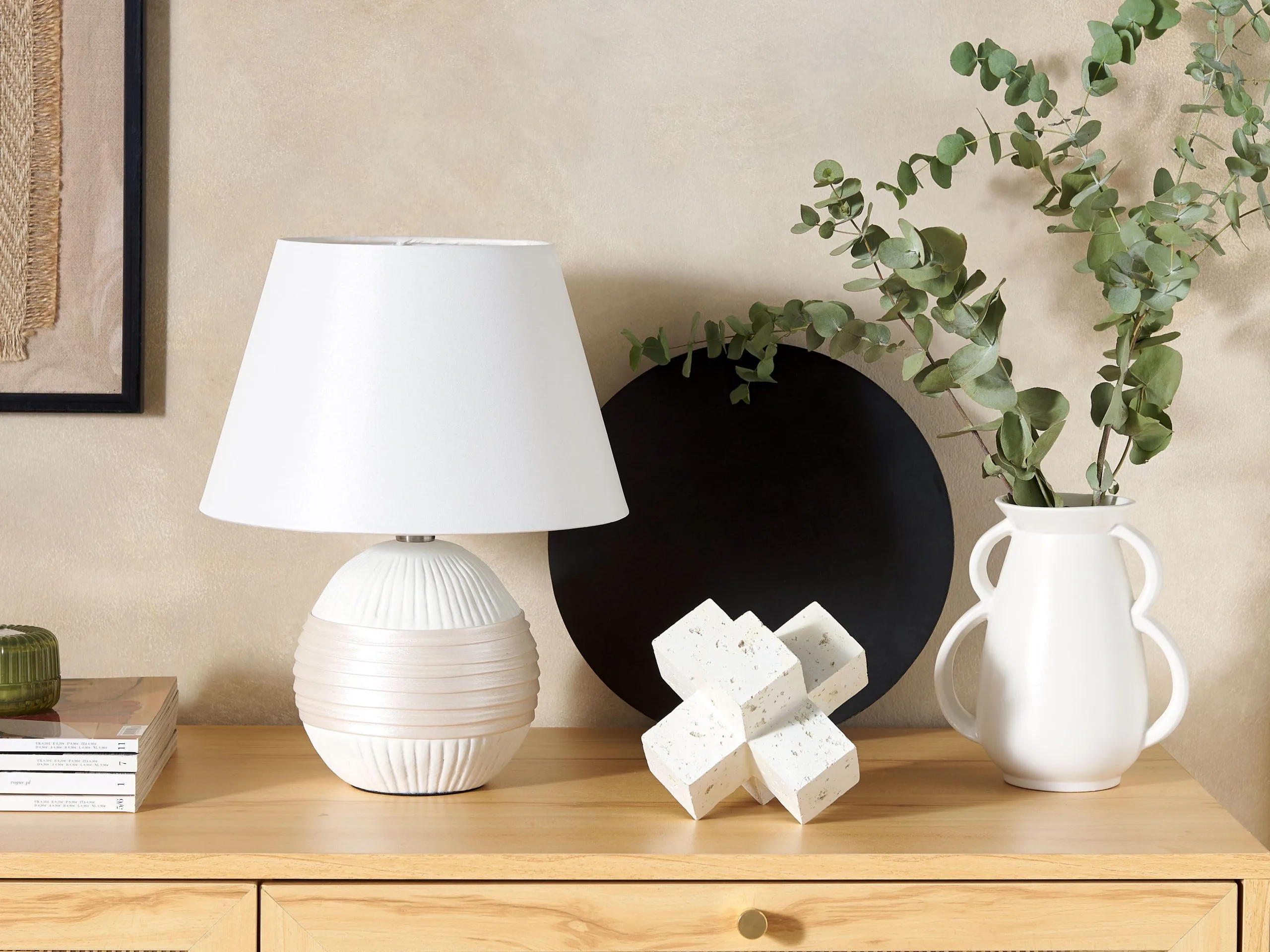 Beliani Lampka Nocna Ceramiczna Kremowa SADO - obrazek 3