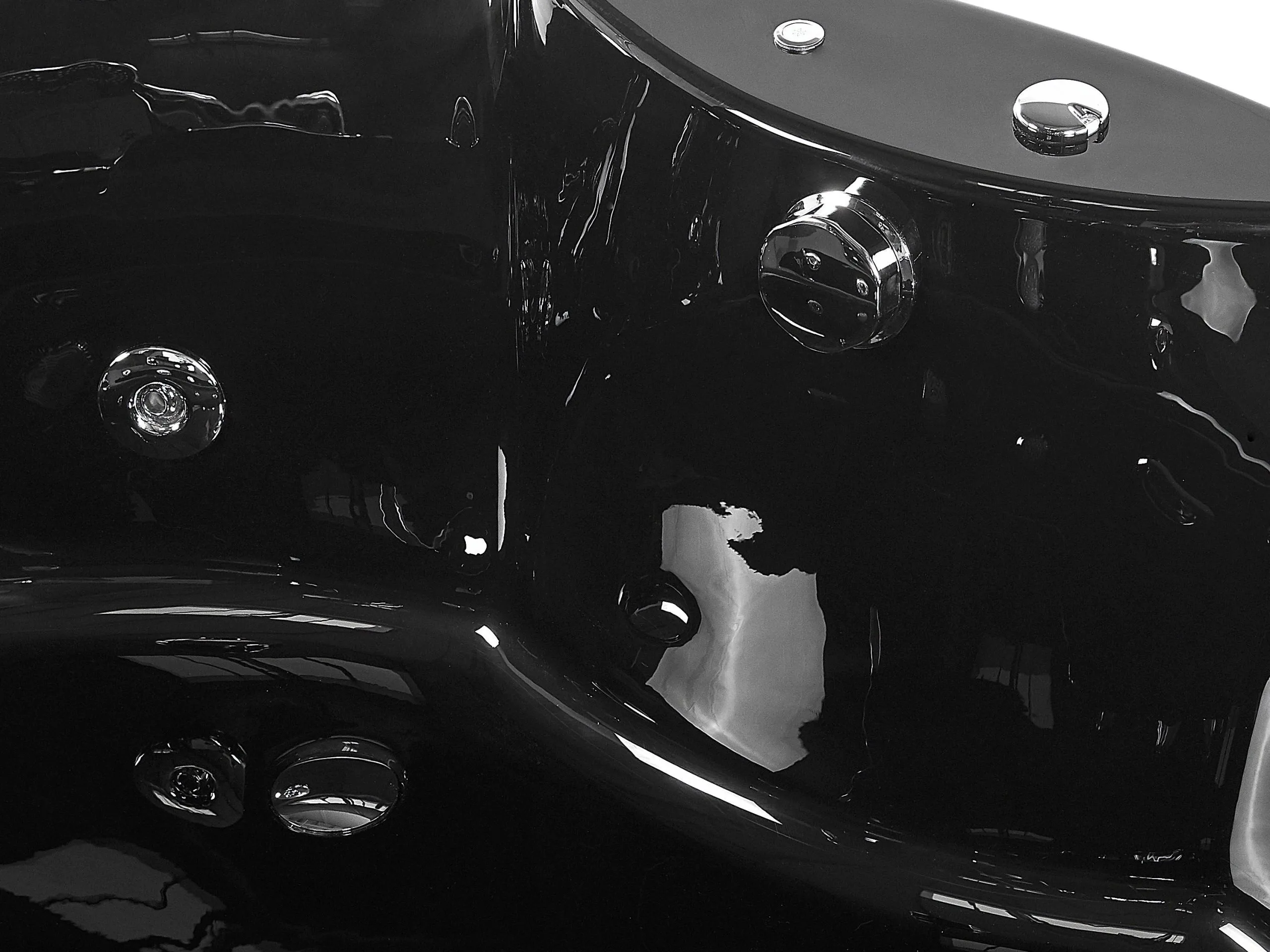 Beliani Wanna Narożna LED Z Hydromasażem 150 X 150 Cm Czarna SENADO 9 Beliani Wanna Narożna LED Z Hydromasażem 150 X 150 Cm Czarna SENADO - obrazek 9