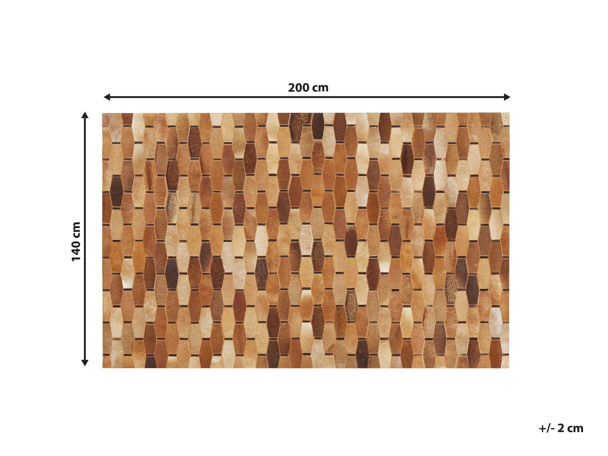 Beliani Dywan Patchwork Skórzany Brązowy DIGOR Różne Rozmiary 7 Beliani Dywan Patchwork Skórzany Brązowy DIGOR Różne Rozmiary - obrazek 7