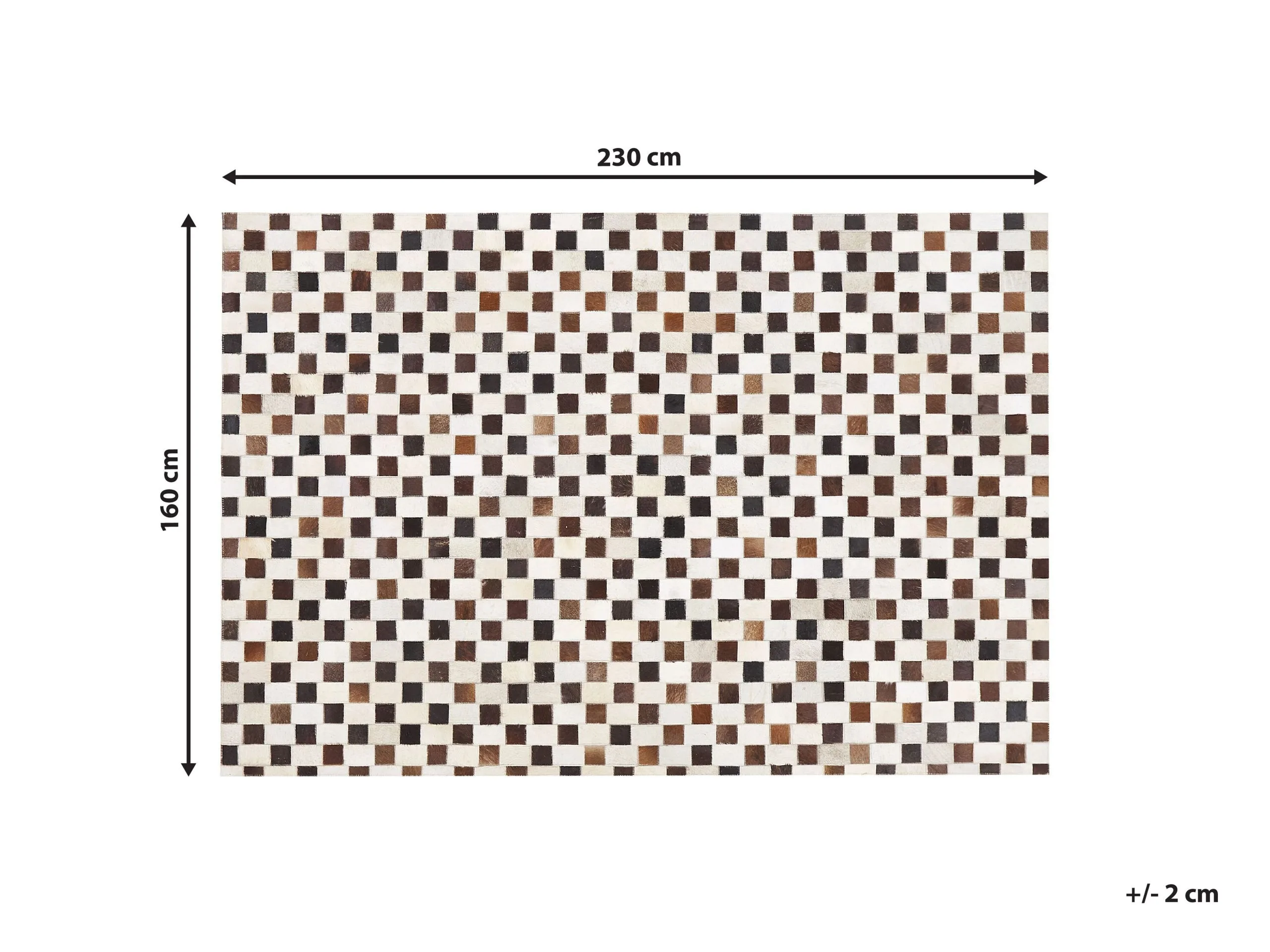 Beliani Dywan Patchwork Skórzany Beżowo-brązowy KAYABEY Różne Rozmiary - obrazek 6