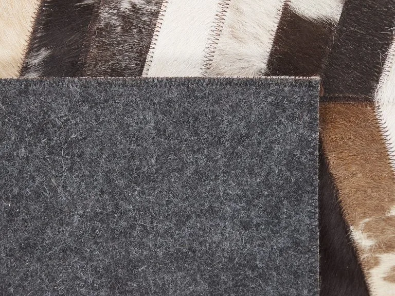 Beliani Dywan Patchwork Skórzany Brązowo-biały AKYELE Różne Rozmiary - obrazek 5