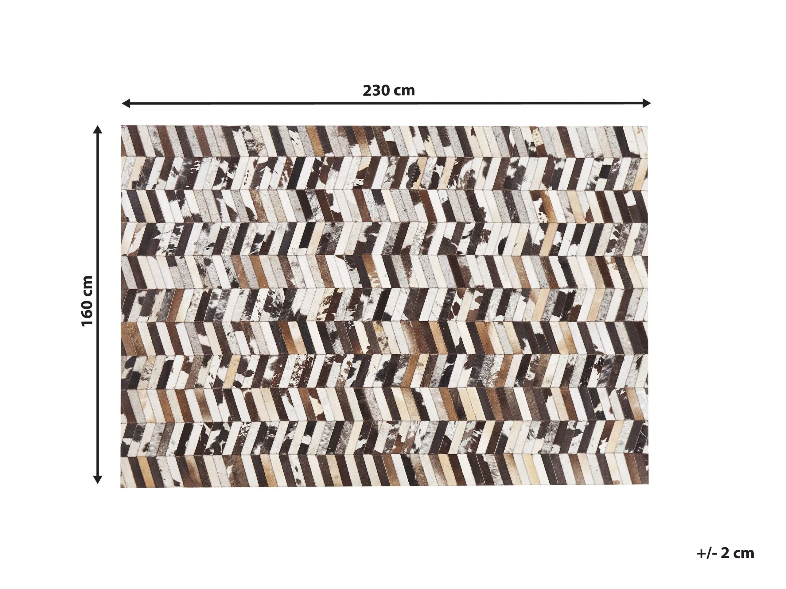 Beliani Dywan Patchwork Skórzany Brązowo-biały AKYELE Różne Rozmiary - obrazek 6