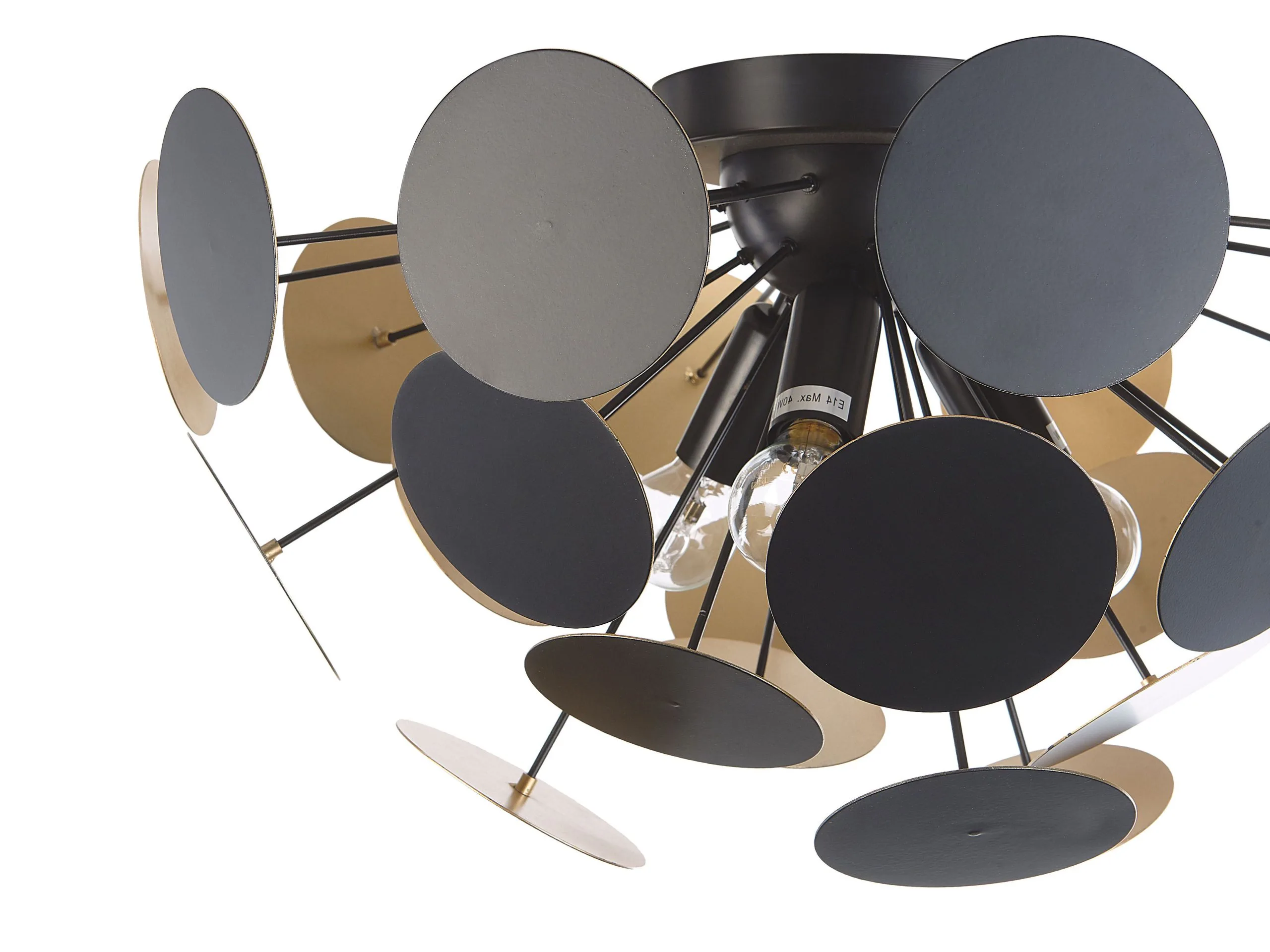 Beliani Lampa Sufitowa Czarno-złota MARITSA - obrazek 5