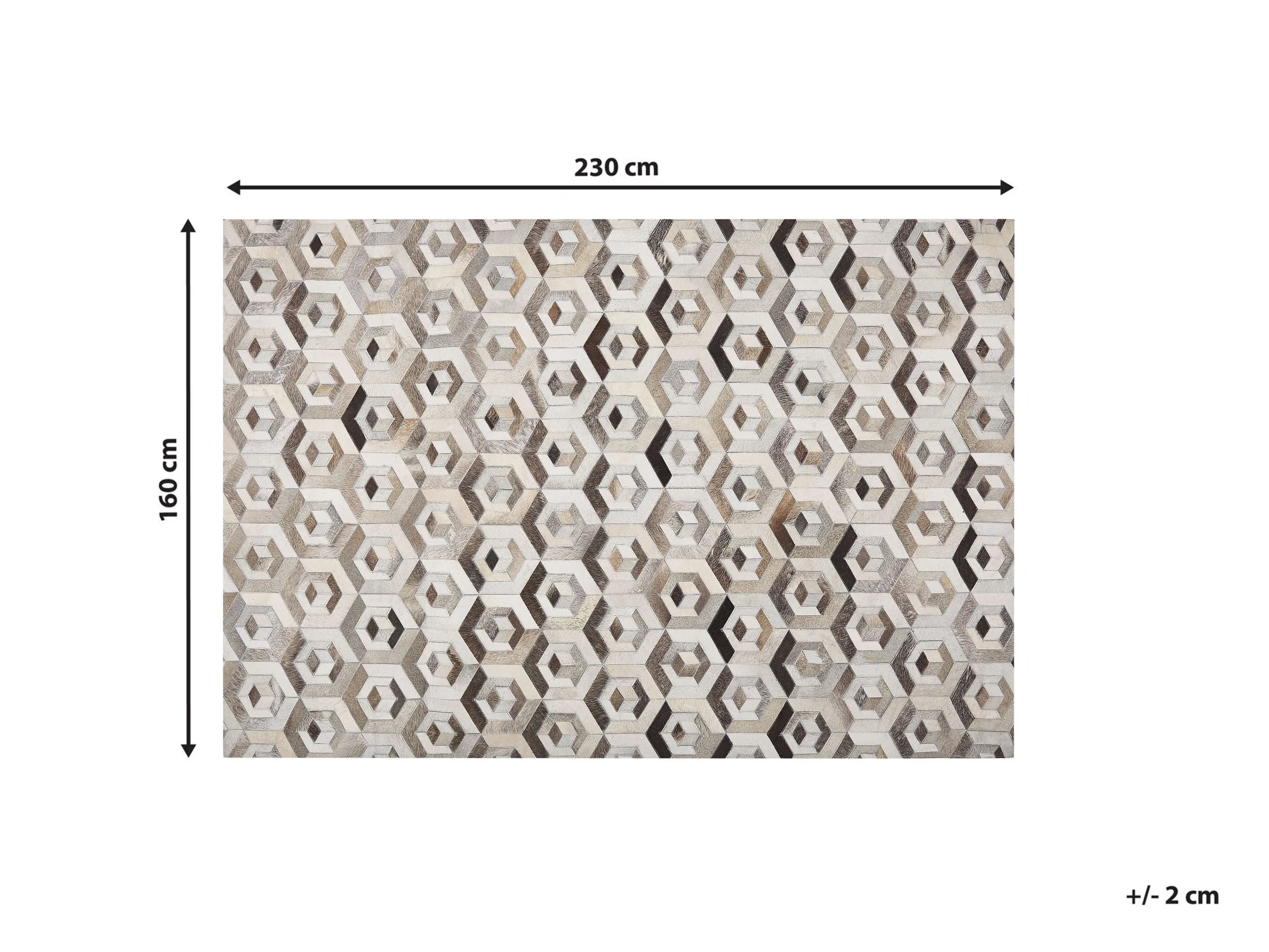 Beliani Dywan Patchworkowy Skórzany Brązowo-beżowy TAVAK Różne Rozmiary - obrazek 6