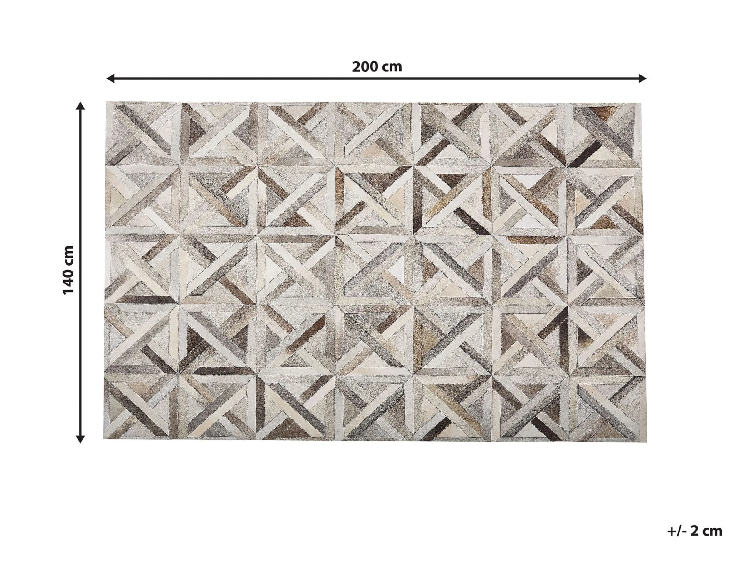 Beliani Dywan Patchworkowy Skórzany Brązowo-beżowy TAYTAN Różne Rozmiary - obrazek 7