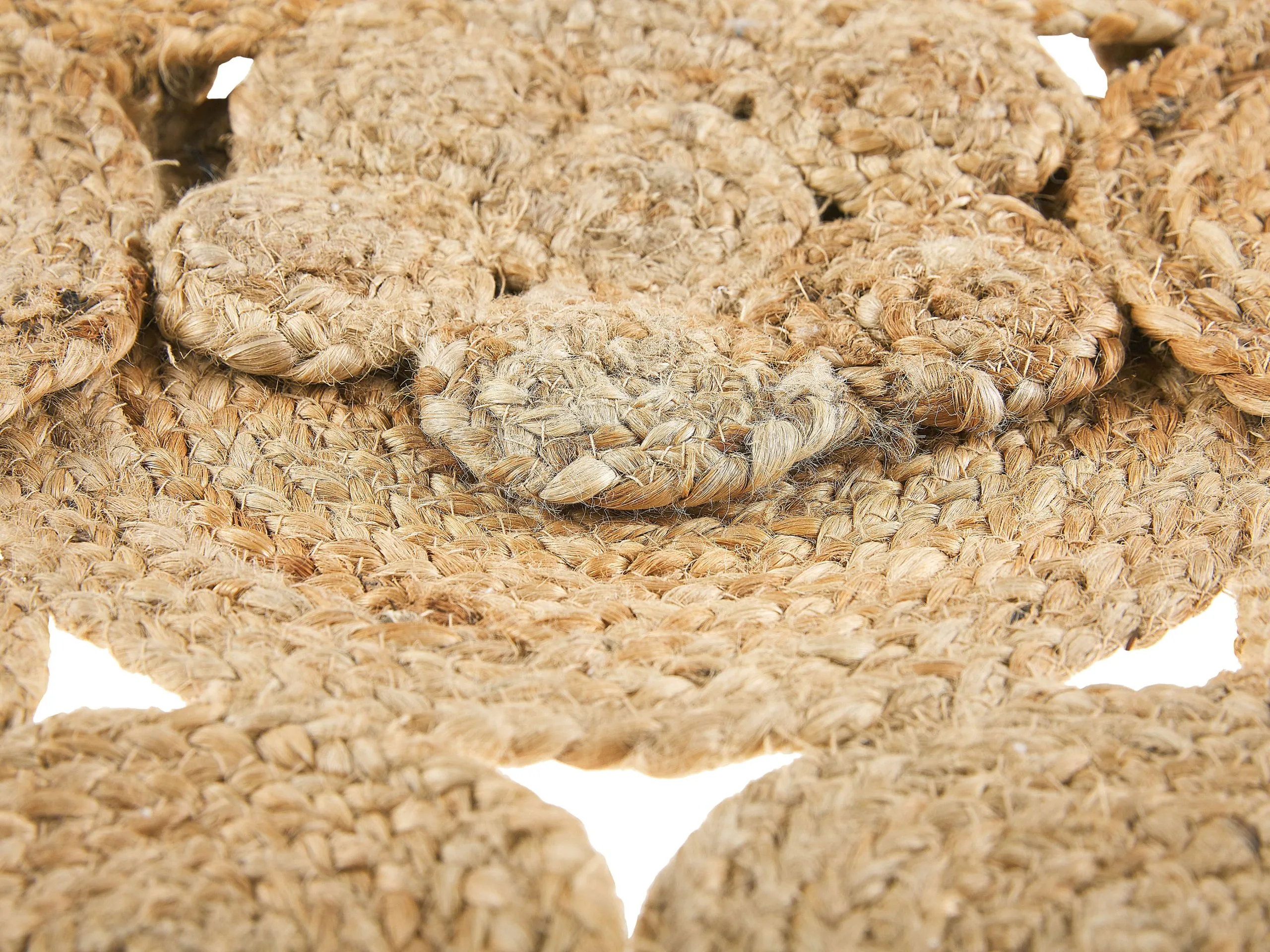 Beliani Dywan Okrągły Z Juty ⌀ 135 Cm Beżowy GERDEK 6 Beliani Dywan Okrągły Z Juty ⌀ 135 Cm Beżowy GERDEK - obrazek 6