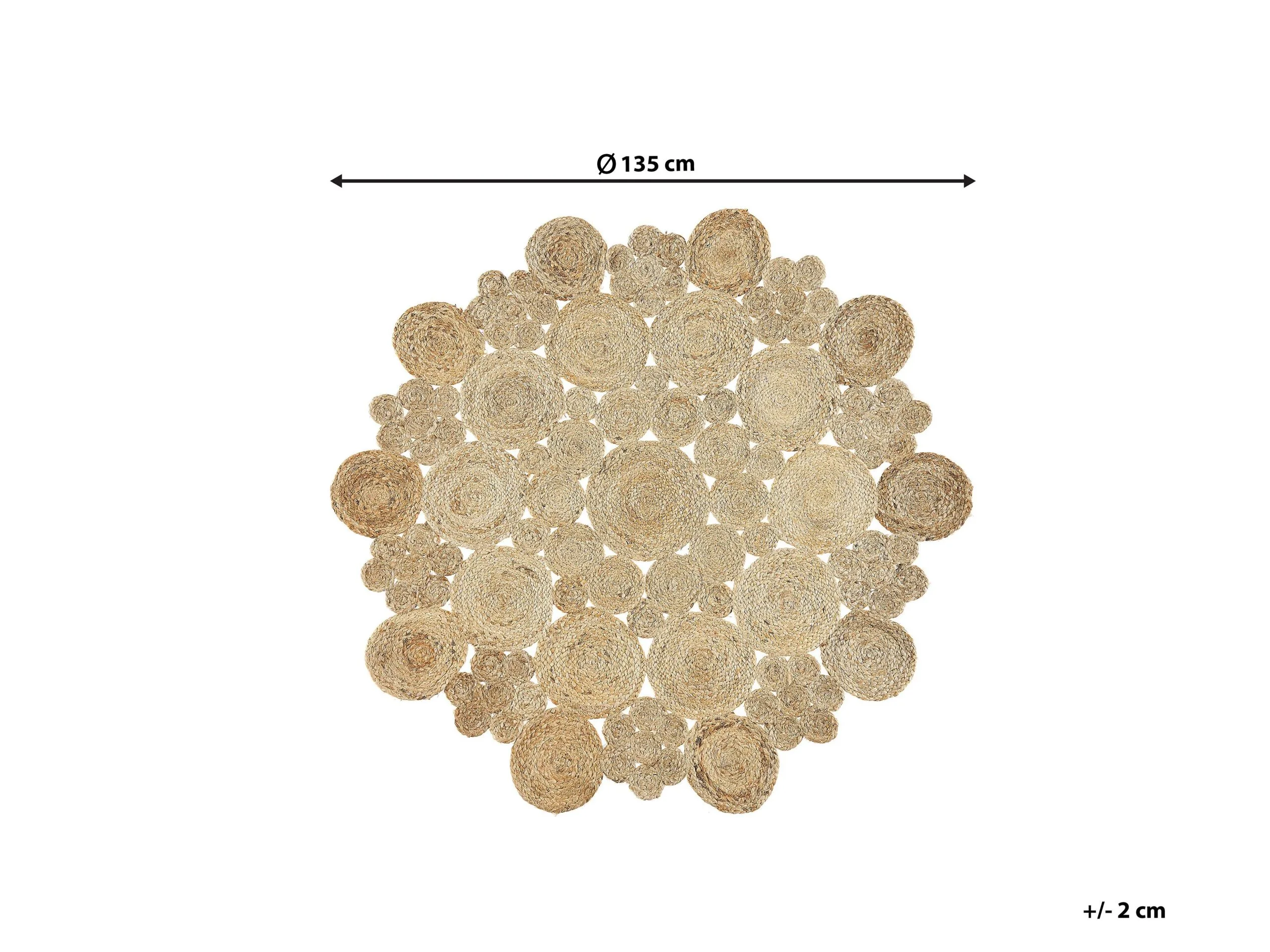 Beliani Dywan Okrągły Z Juty ⌀ 135 Cm Beżowy GERDEK 7 Beliani Dywan Okrągły Z Juty ⌀ 135 Cm Beżowy GERDEK - obrazek 7