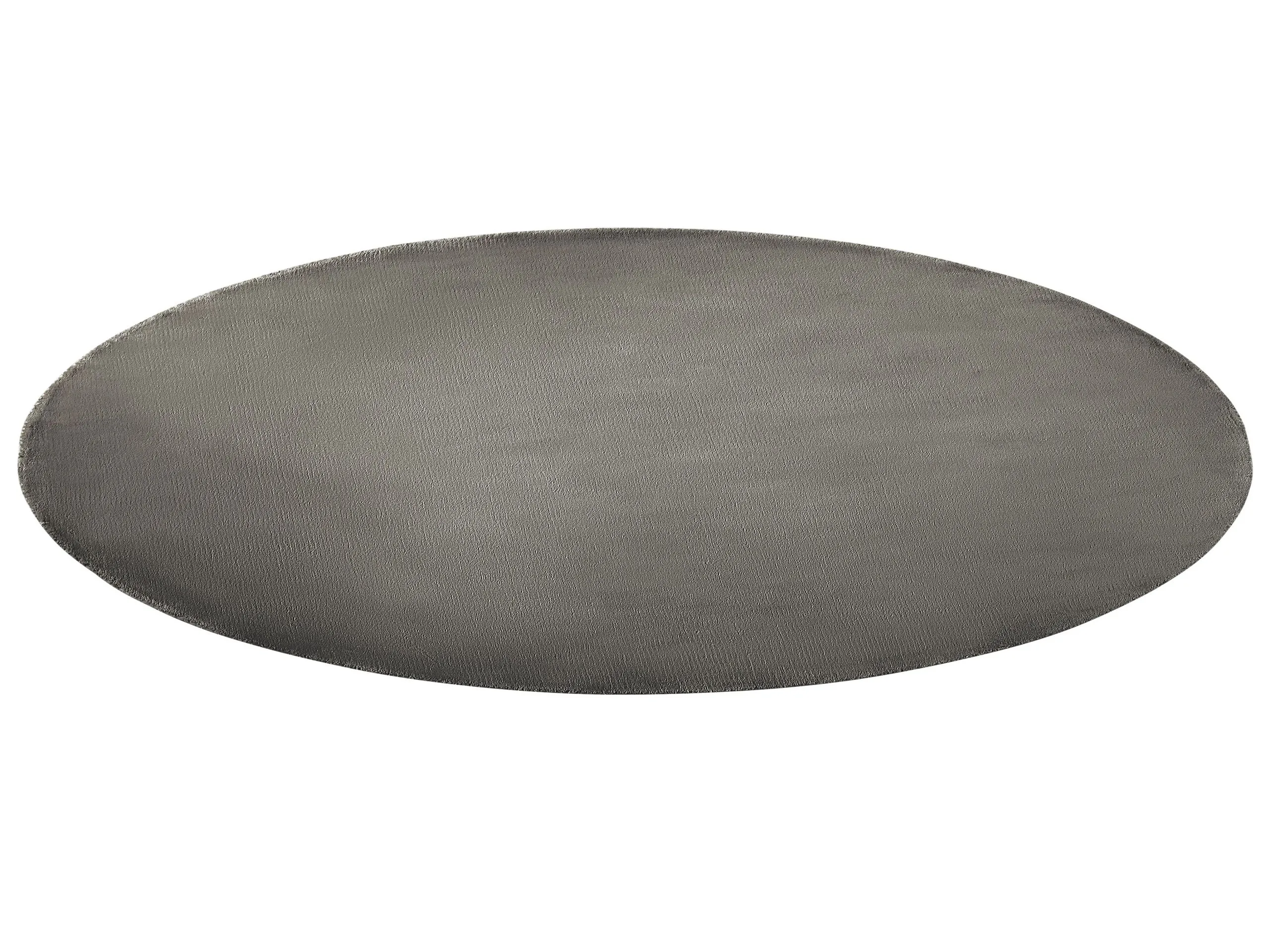 Beliani Dywan Okrągły Z Wiskozy ⌀ 140 Cm Ciemnoszary GESI II - obrazek 3