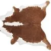 Beliani Skóra Bydlęca Brązowo-biała NASQU Róźne Rozmiary
