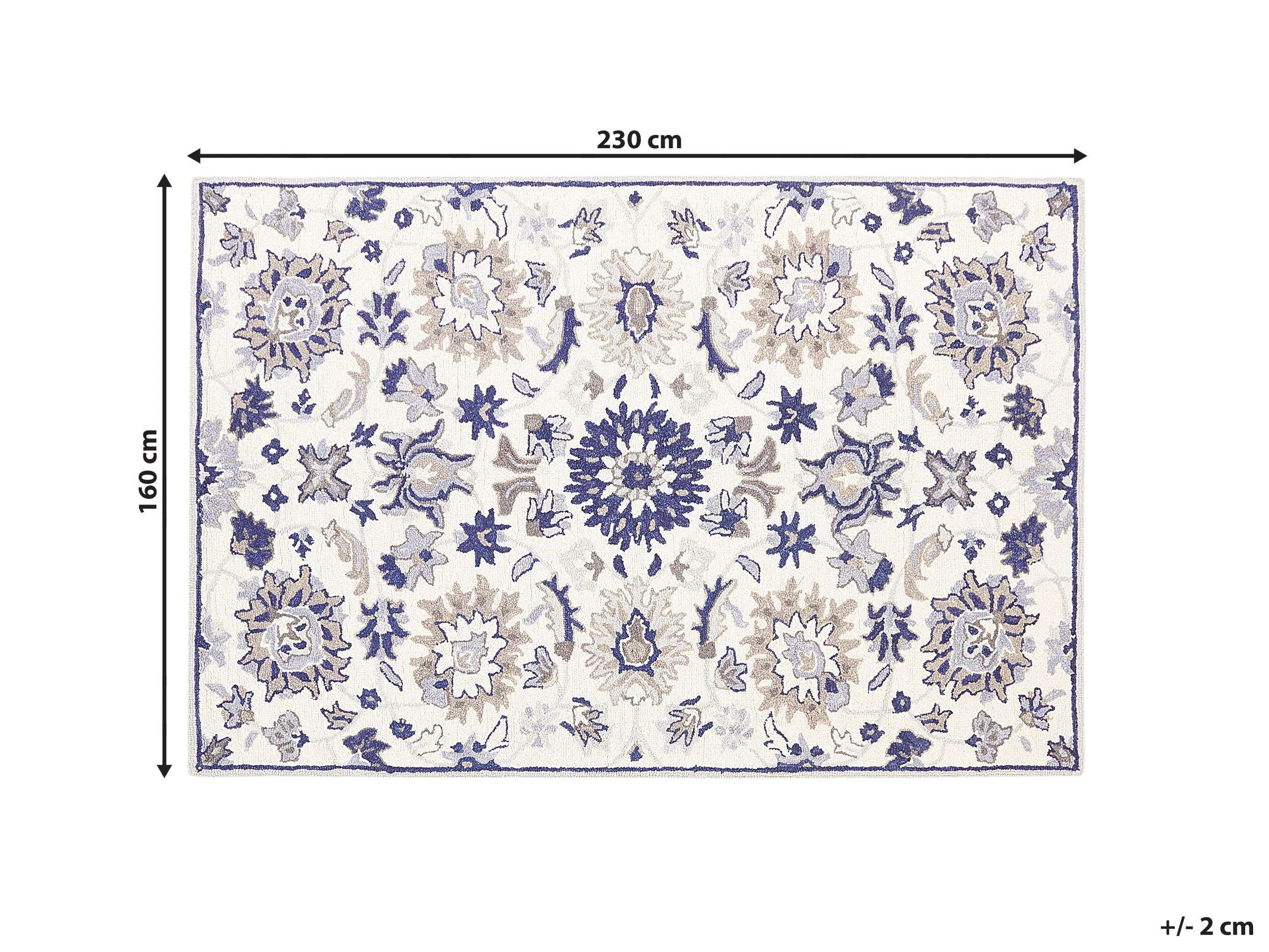 Beliani Dywan Wełniany Beżowo-niebieski KUMRU Różne Rozmiary - obrazek 6