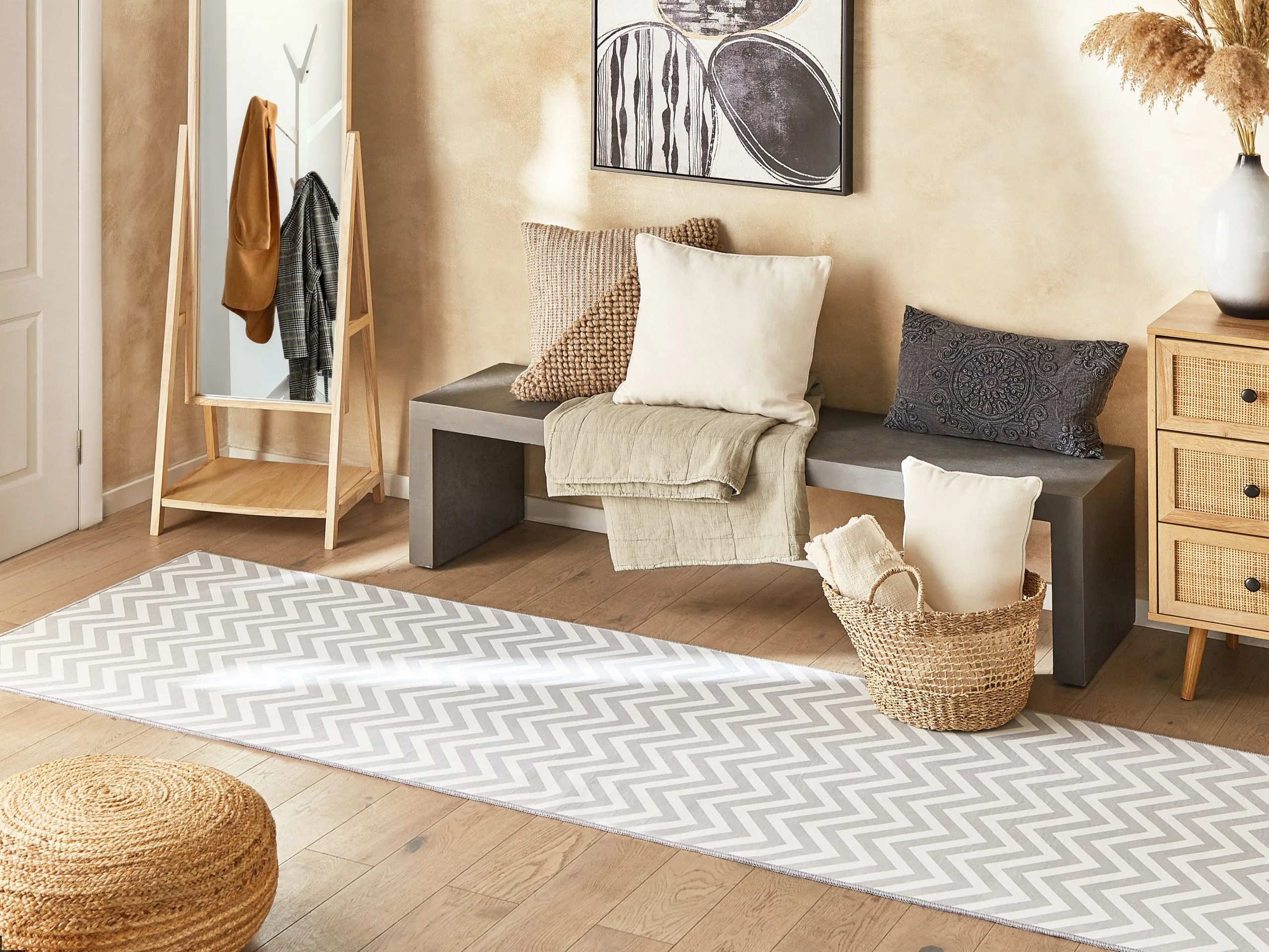 Beliani Dywan Biało-szary SAIKHEDA Różne Rozmiary - obrazek 2