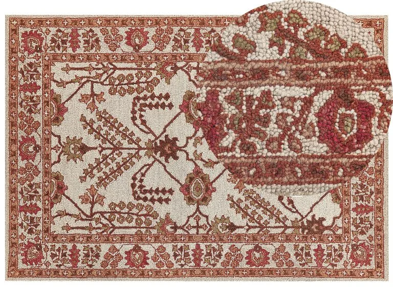 Beliani Dywan Wełniany Pomarańczowo-beżowy ADILCEVAZ Rózne Rozmiary