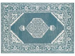 Beliani Dywan Wełniany Biało-niebieski GEVAS Różne Rozmiary -Wanny sklep undef src sa picid 836855 type whitesh image