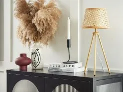 Beliani Lampa Stołowa Rattanowa Naturalna BOETICA -Wanny sklep undef src sa picid 837047 type whitesh image