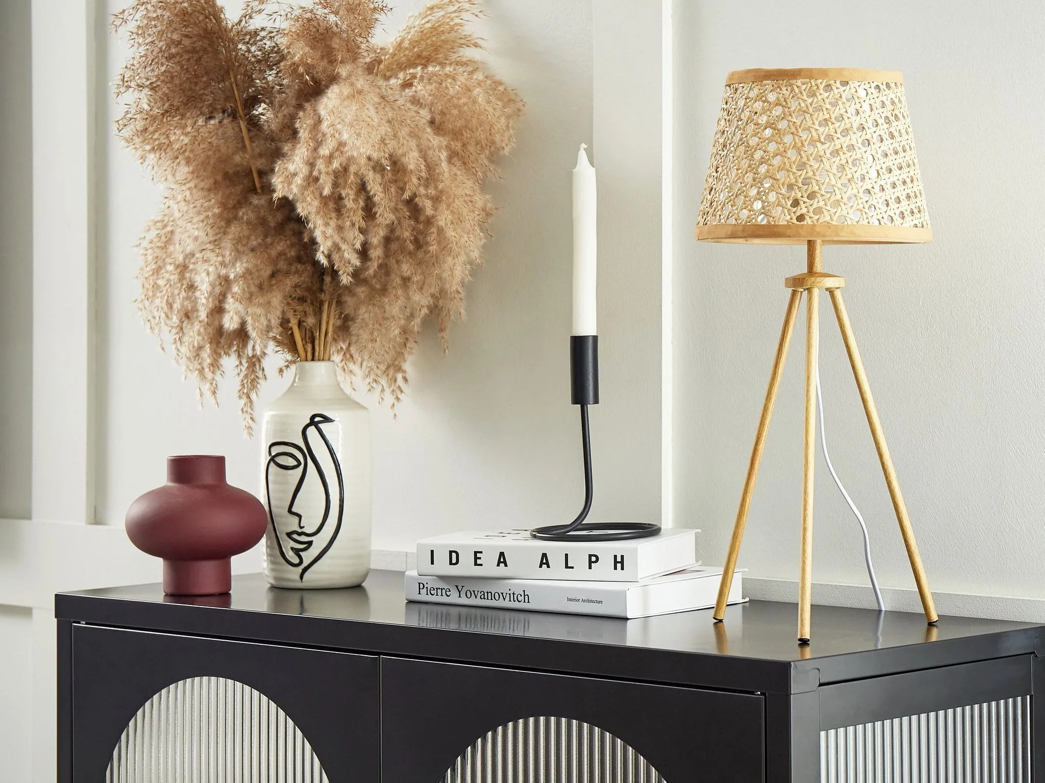 Beliani Lampa Stołowa Rattanowa Naturalna BOETICA - obrazek 3