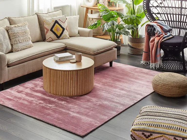Beliani Dywan Z Wiskozy Różowy GESI II Różne Rozmiary - obrazek 3