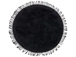 Beliani Dywan Shaggy Okrągły Bawełniany ⌀ 140 Cm Czarny BITLIS -Wanny sklep undef src sa picid 837856 type whitesh image