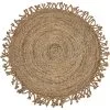 Beliani Dywan Okrągły Z Juty ⌀ 120 Cm Beżowy ZONGULDAK