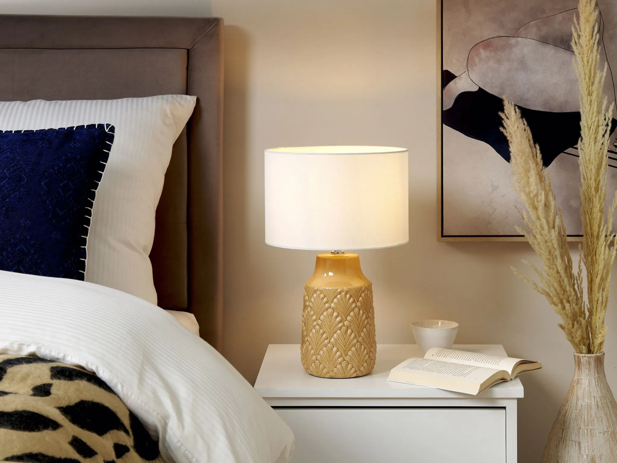 Beliani Lampa Stołowa Ceramiczna Pomarańczowa BALAO 2 Beliani Lampa Stołowa Ceramiczna Pomarańczowa BALAO - obrazek 2