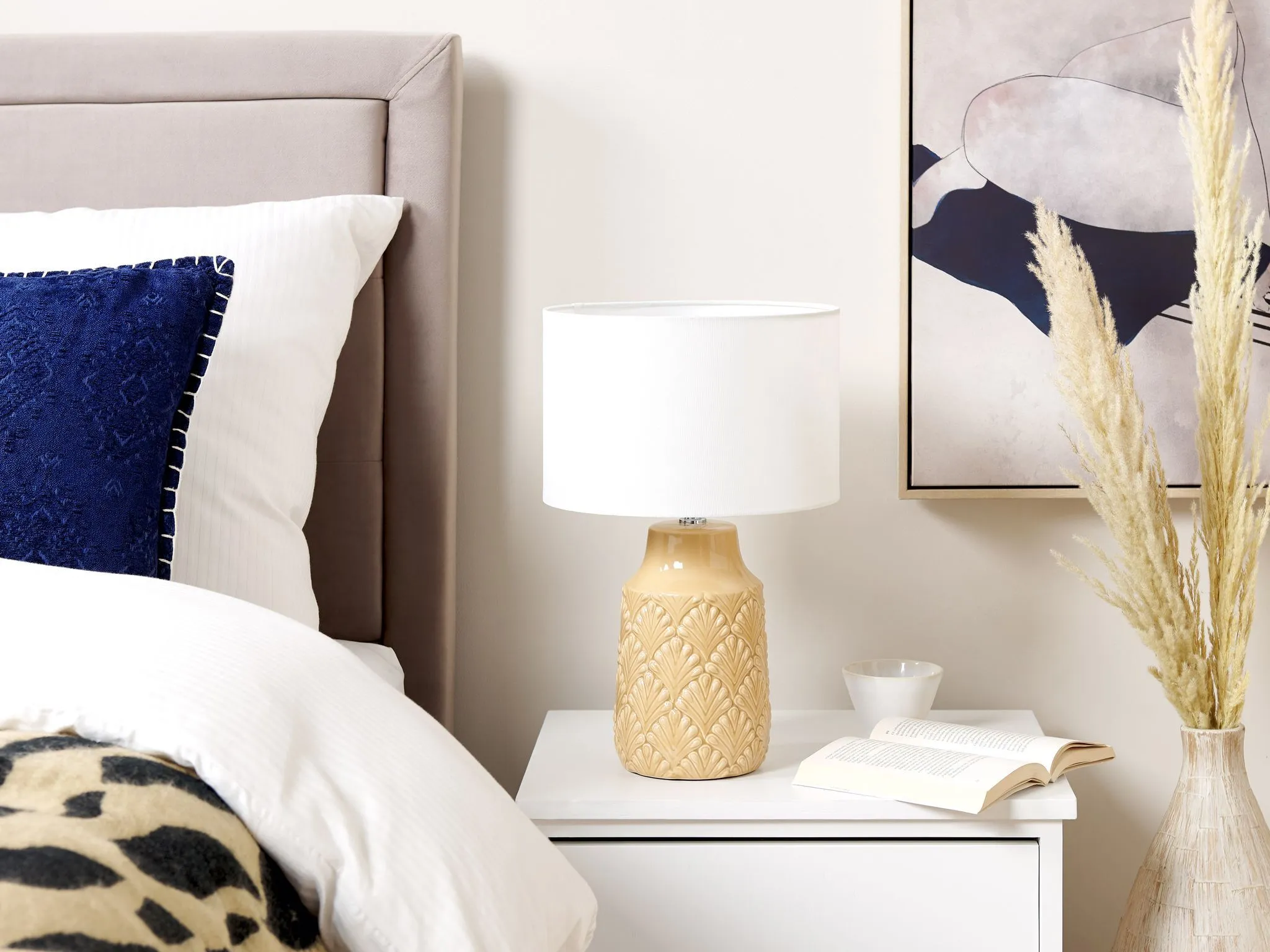 Beliani Lampa Stołowa Ceramiczna Pomarańczowa BALAO 3 Beliani Lampa Stołowa Ceramiczna Pomarańczowa BALAO - obrazek 3